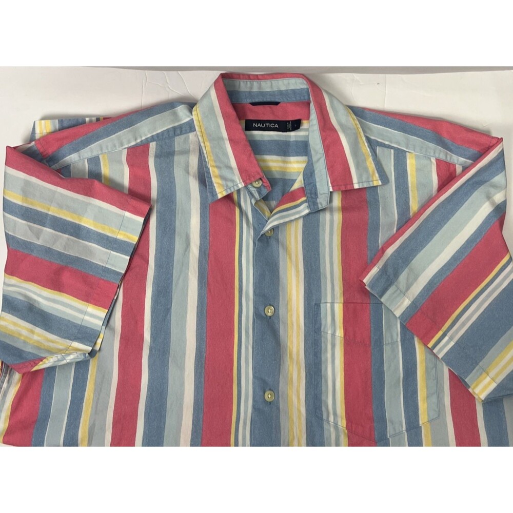 Nautica Retro Short Sleeve Men’s Button Up Large